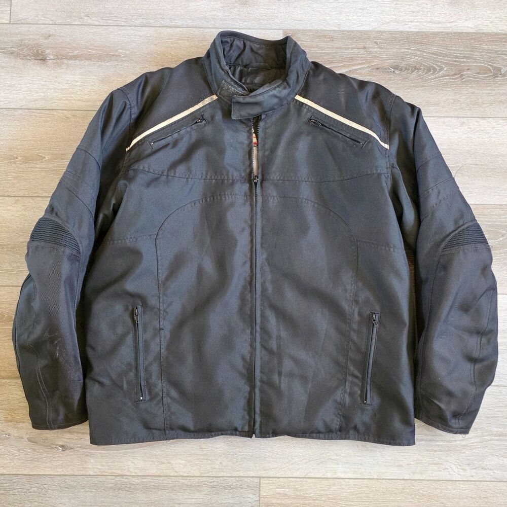 Bilt Blast 2 BLW 42 Mens 2XL Motorcycle Jacket Black Padded Vented Zip out liner